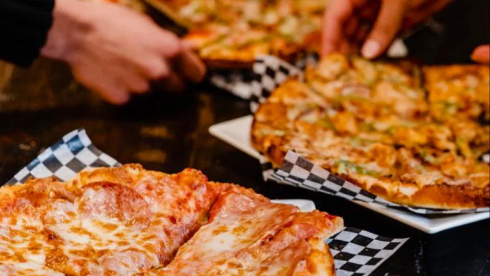 Signature halal pizza at Aladin's Pizzeria Winnipeg